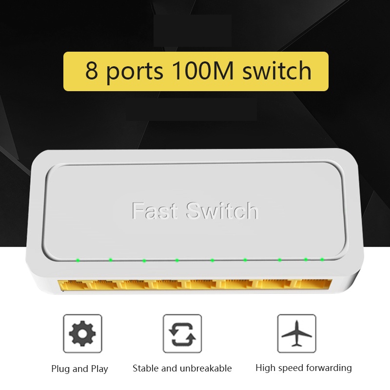 RJ45 Hub Game network switch Plug and Play 100Mbps Smart