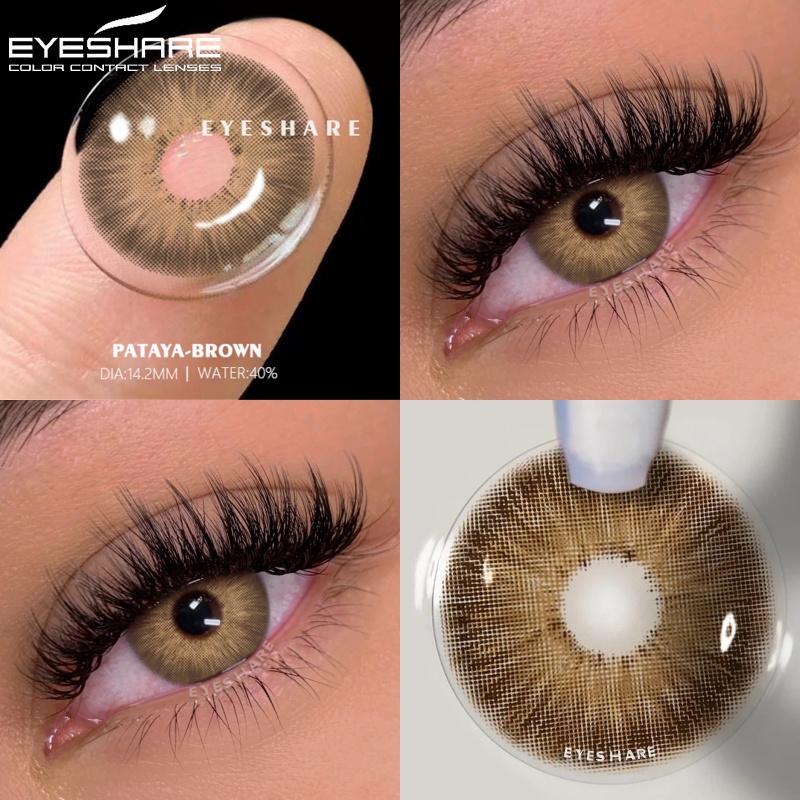 EYESHARE Color Contact Lenses 2pcs Colored Contacts for Eyes Brown