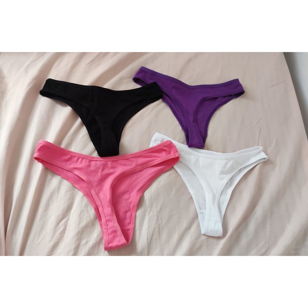 6pcs Stretchable Women Sexy T-back Thongs Cotton G-strings Panties ...
