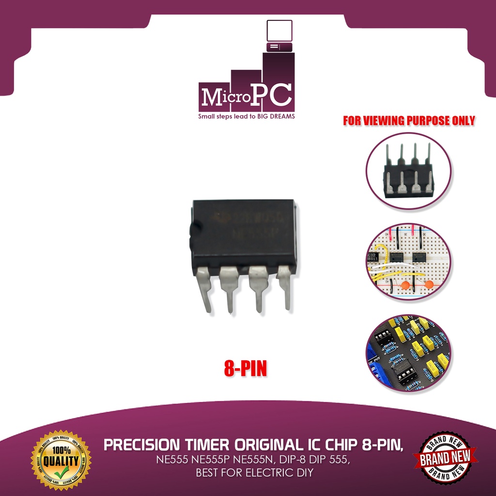 50pcs NE555 NE555P IC 555 & 50pcs 8 Pin DIP Sockets | Philippines