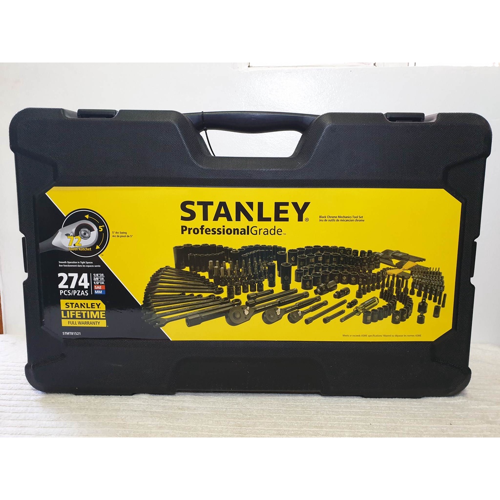 Stanley Professional Grade Black Chrome Socket Set, 274pc, SAE/Metric