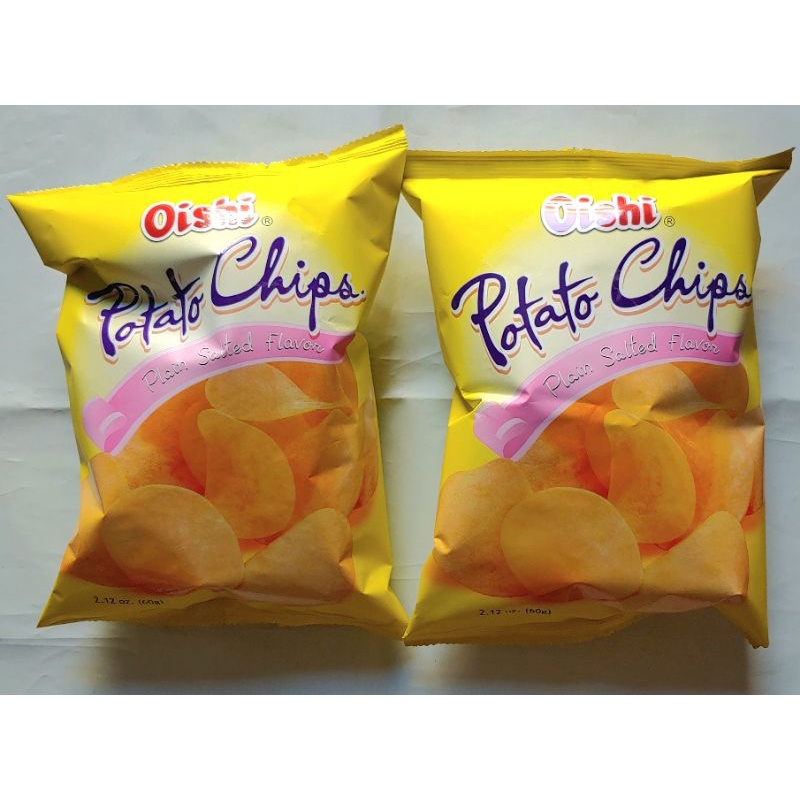 2 Pack Oishi Potato Chips Plain Salted 60g Shopee Philippines