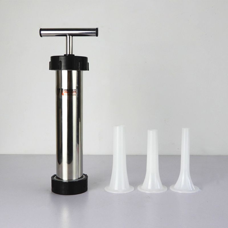Stainless Steel Sausage Maker Meat Stuffer Syringe Filler Hand Operated