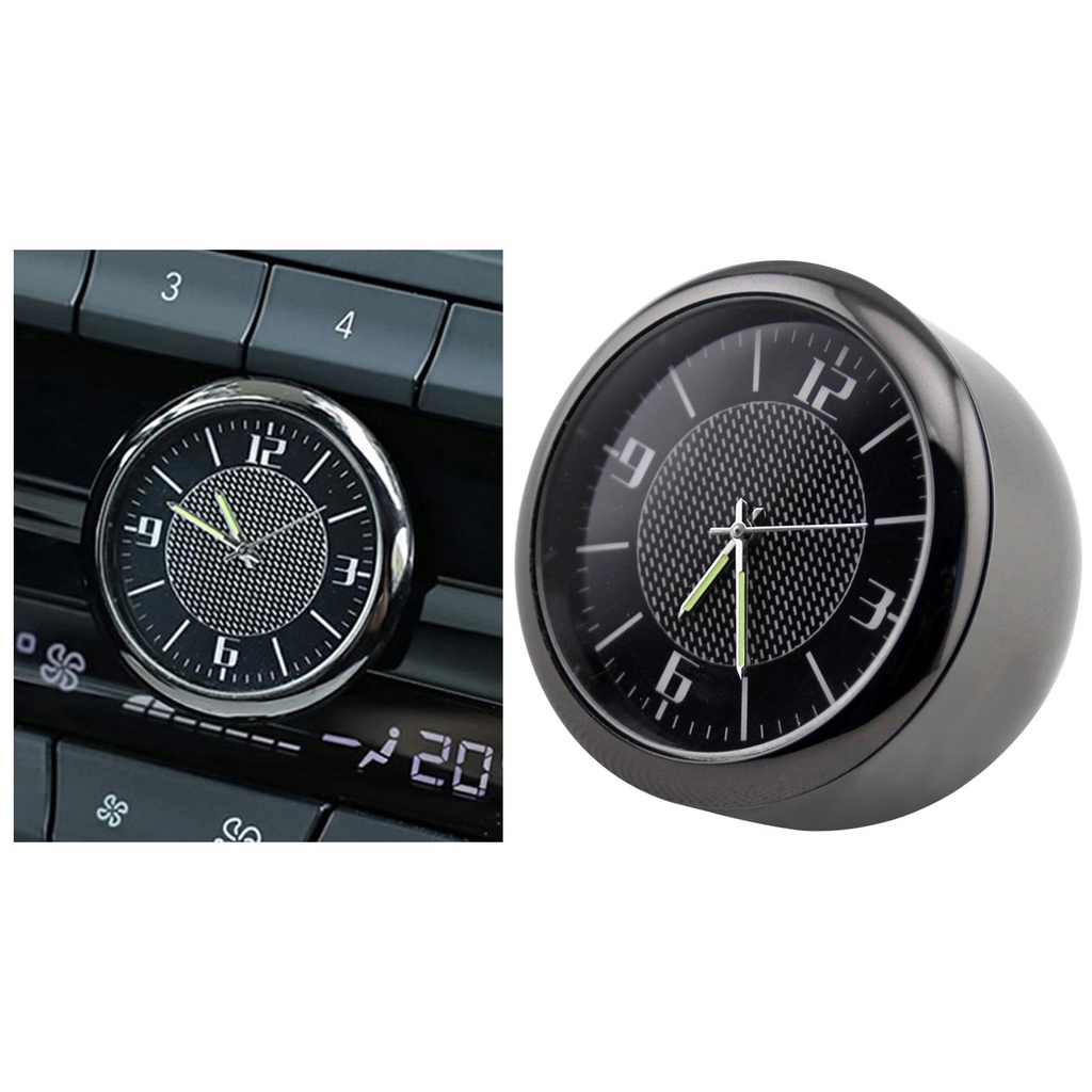 Car Dashboard Clock Luminous Clock Round Tiny Vehicle Adhesive Clock for Vehicle Dashboard Truck