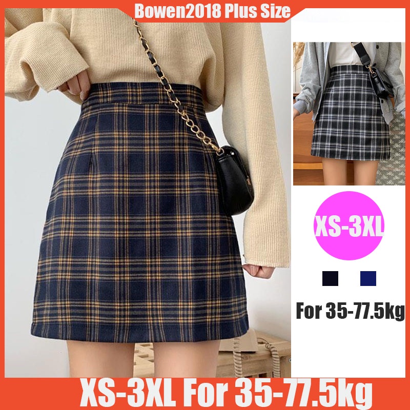 High waisted clearance plaid skirt 2018