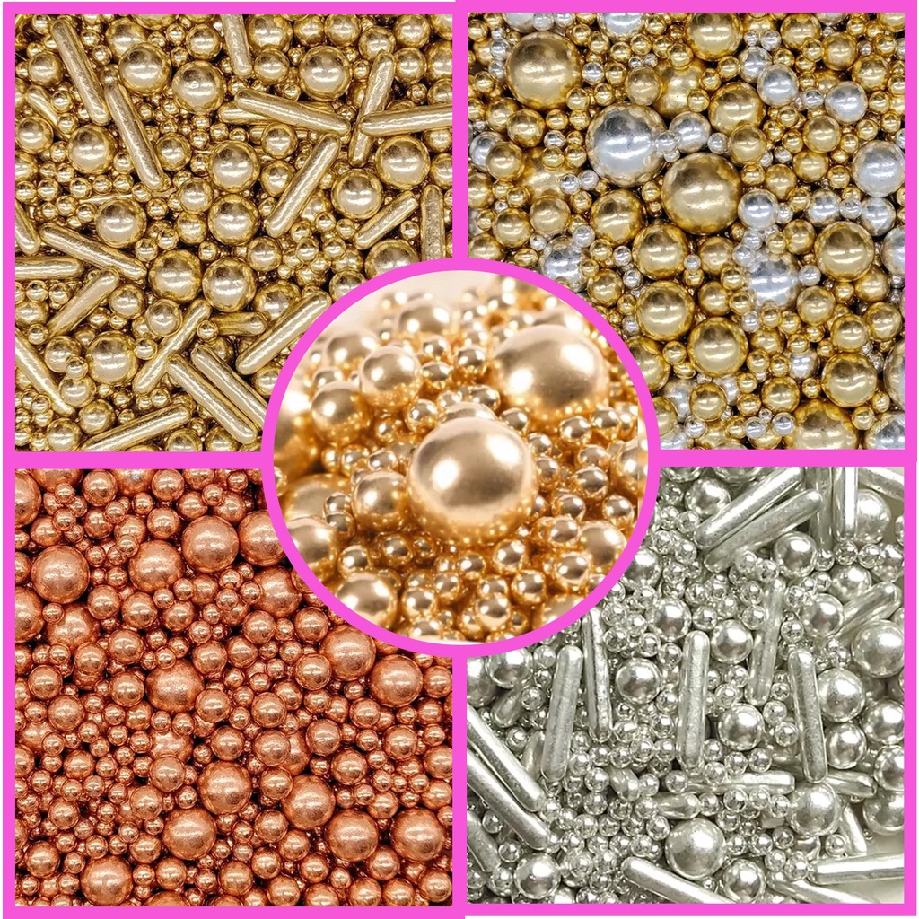 Dragees Edible Sprinkle 100g Pearl Gold Cake Topper | Shopee Philippines