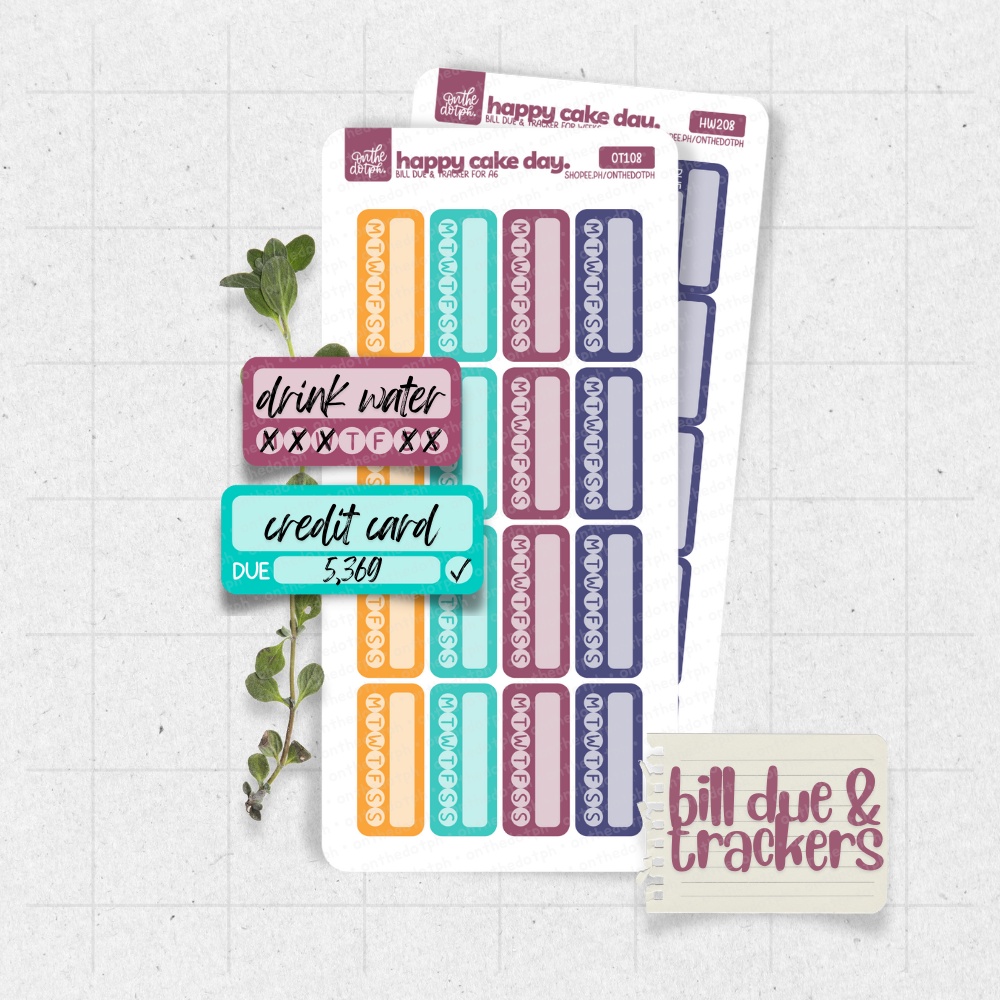 happy cake day tracker and bill due • add-on for hobonichi kits ...
