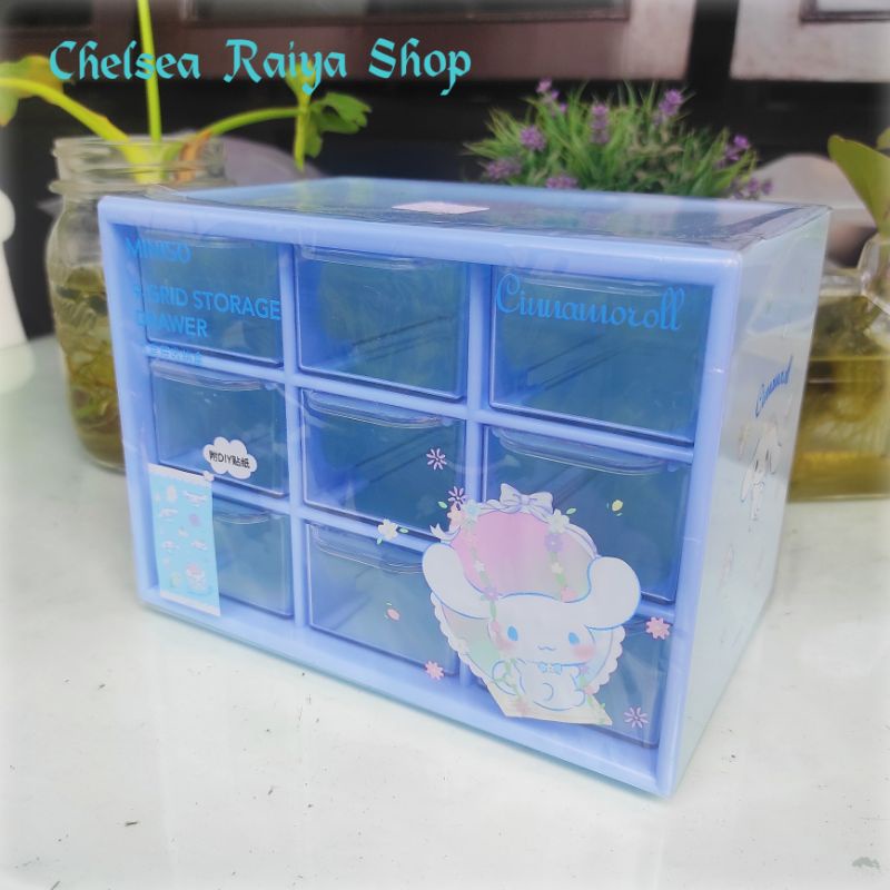 Miniso x Sanrio Cinnamoroll 9Drawer Storage Box 11x12.4x17.1cm Storage