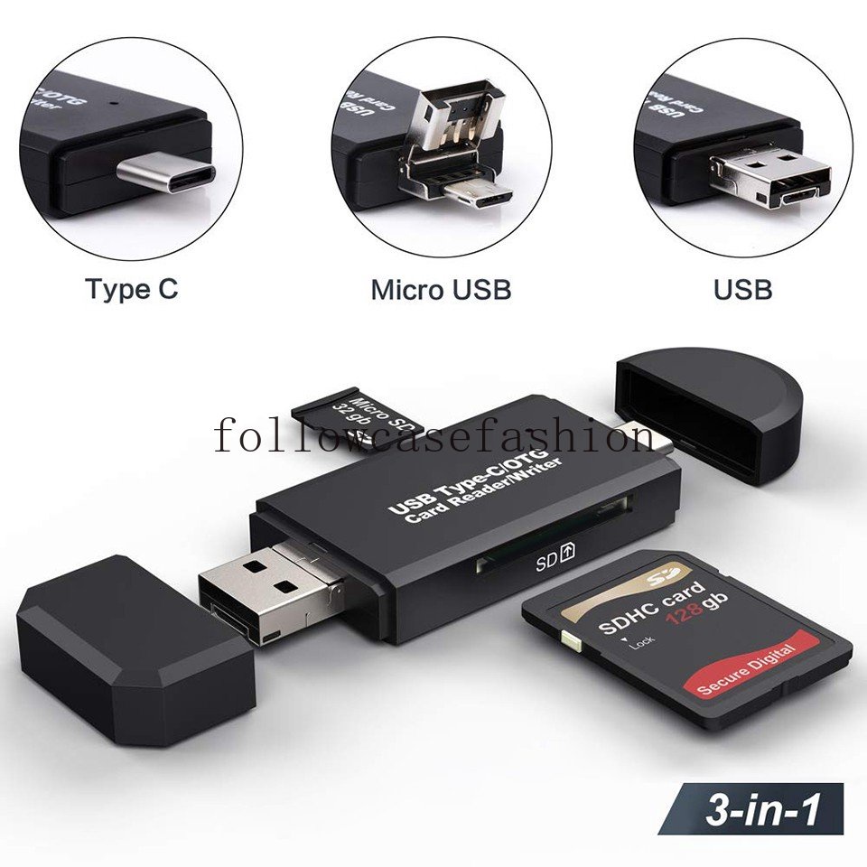 SD Card Reader USB 2.0 OTG Micro USB Type C Card Reader Lector SD ...