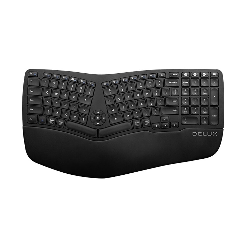 Delux Wireless Ergonomic Keyboard Black (2.4ghz / Bluetooth) Gm902
