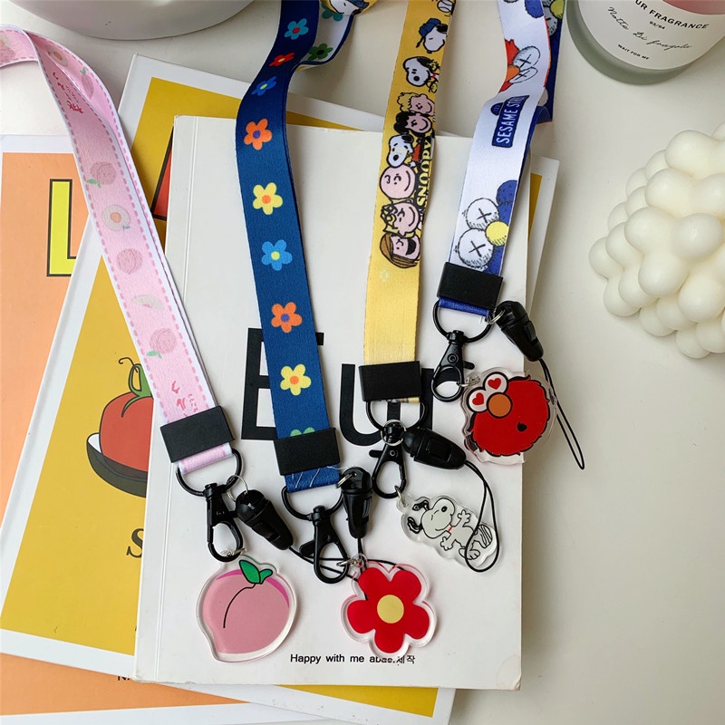 Camera Colorful Phone Strap Cartoon Elmo Snoopy Flower Pattern Neck ...
