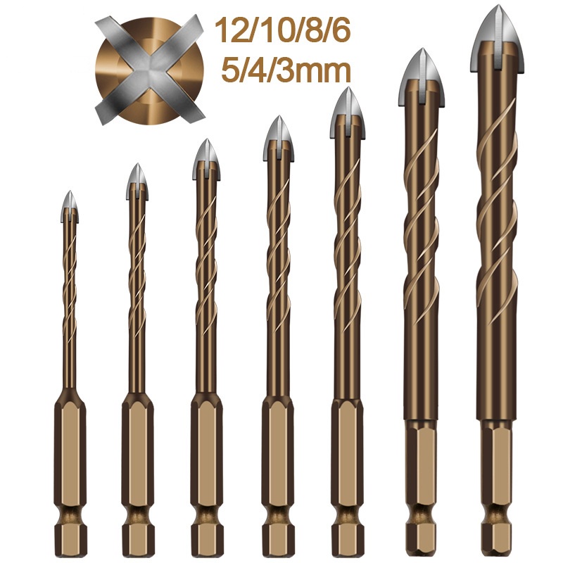 Cross Hex Hole Saw Tile Glass Cement Metal Ceramic Wood Plastic Alloy ...