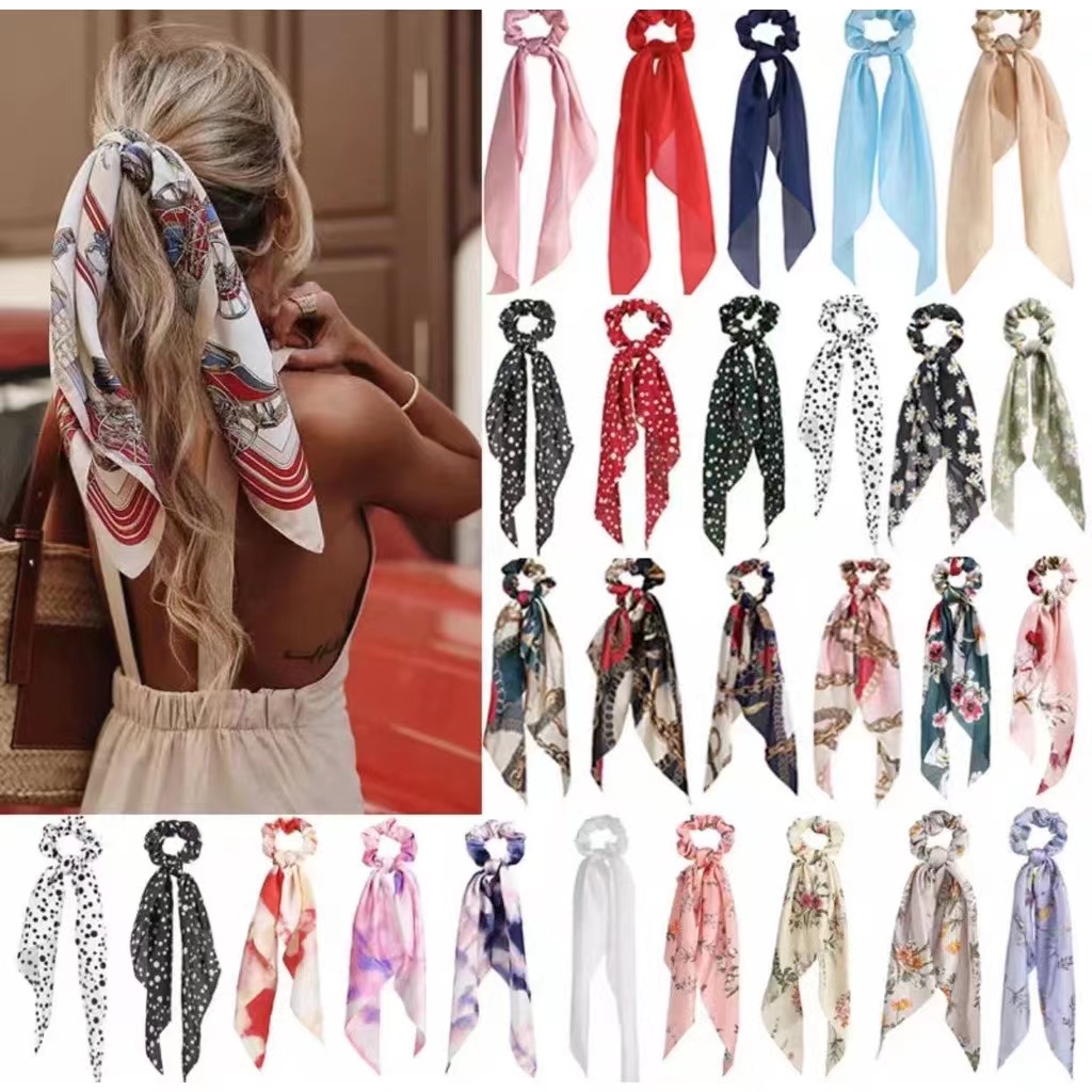 【READY STOCK】Scrunchie Fashion Ponytail scrunchie hair ties Scarf ...