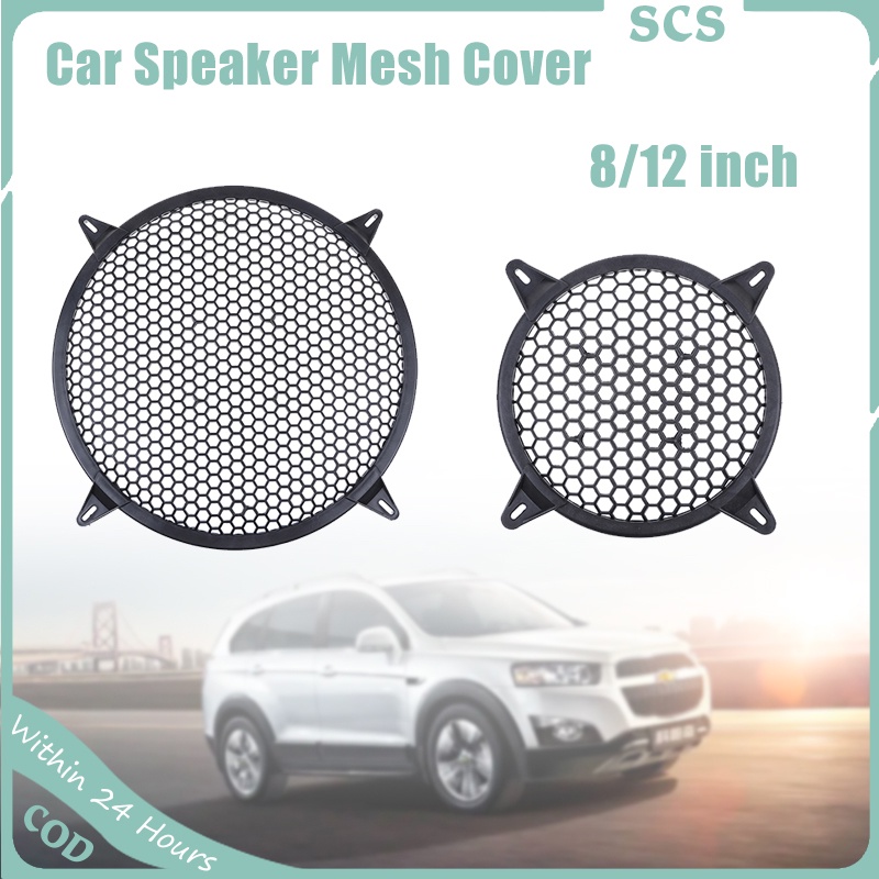 Car Audio Speaker Covers 8/12 Inch Black Round ABS Plastic Mesh Grilles