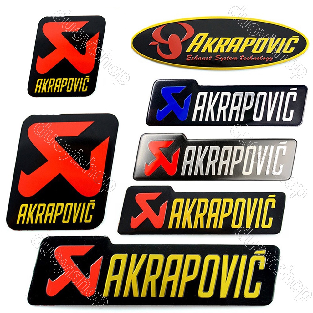 Akrapovic Exhaust Pipe Sticker Heat Resistant 3D Aluminium Material Decal Waterproof Motorcycle