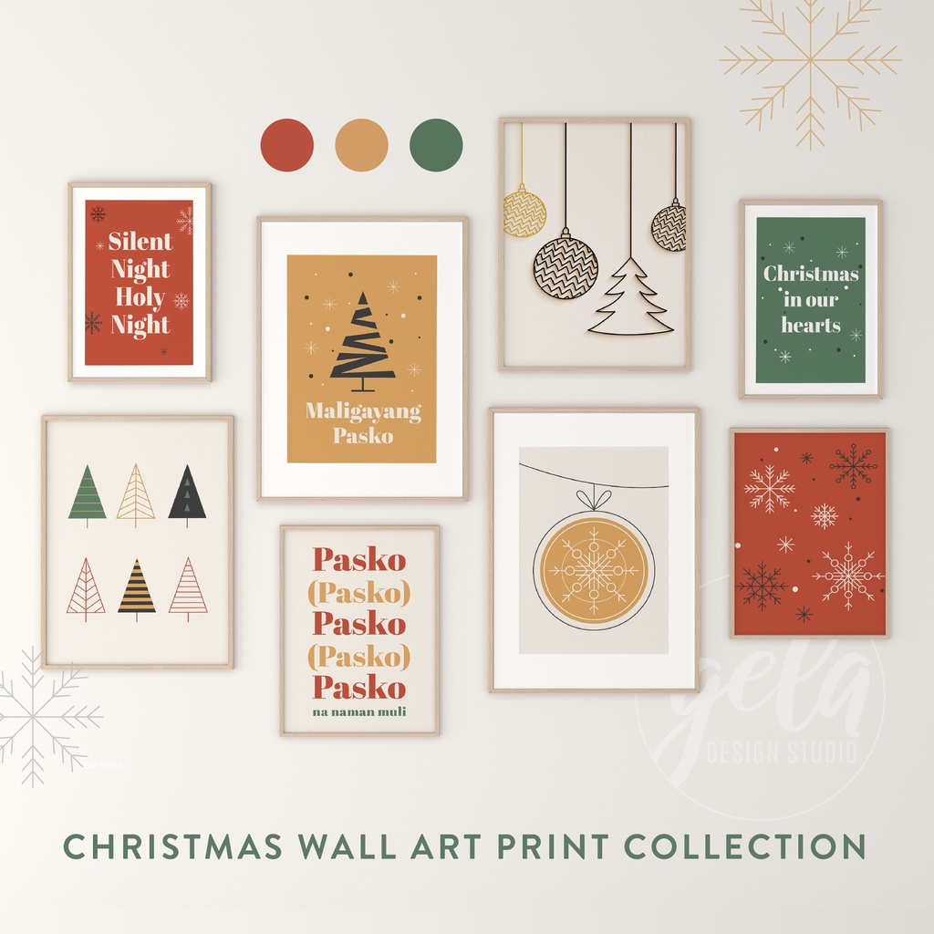 Maligayang Pasko Wall Art Print Set C | Christmas Art Prints | Wall ...