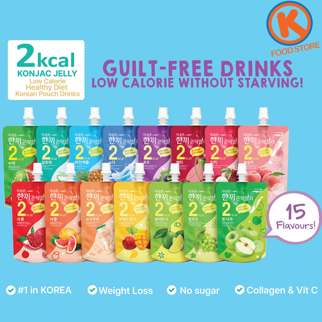 Konjac Jelly Snack 150ml (2kcal) 15 Flavors Healthy Snacks Korean Jelly