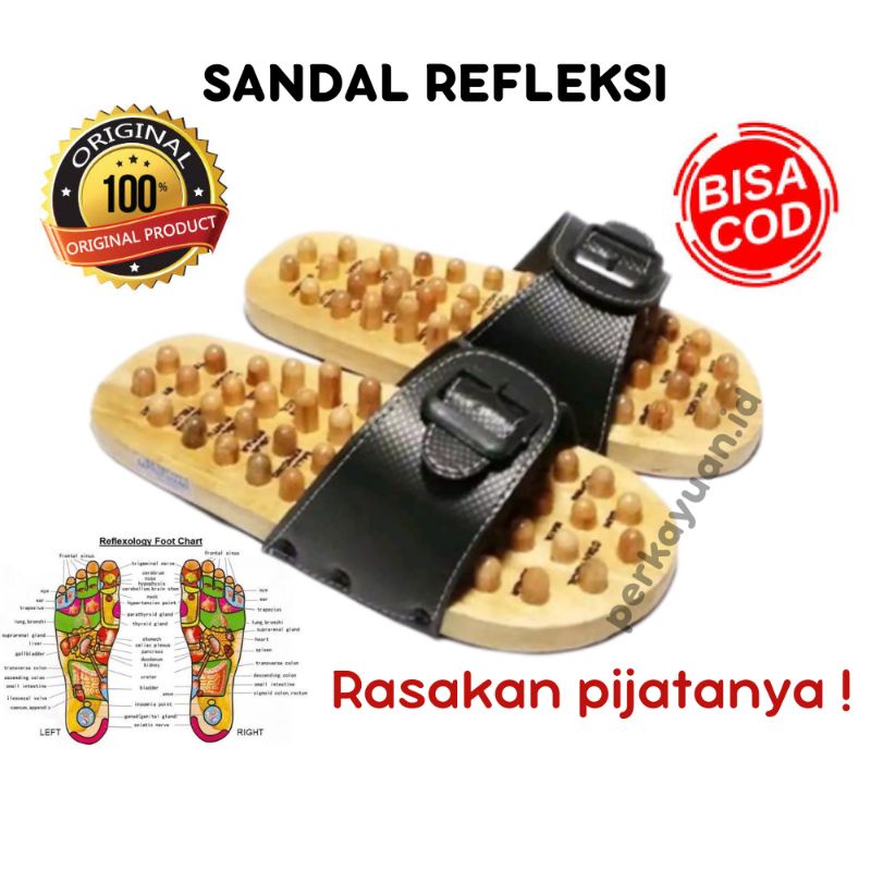 KAYU Reflexology Sandals Rheumatism Therapy Health Foot Massage Wood
