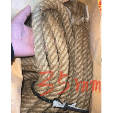 （STOCK)35mm*15M/10M Jute rope/battle rope/natural jute rope/swing rope ...