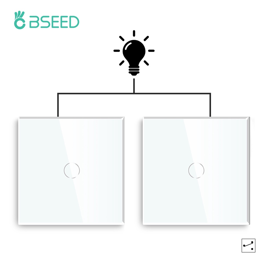 Bseed 1 Gang 2 Way Intermediate Stair Switch EU Master Slave Light