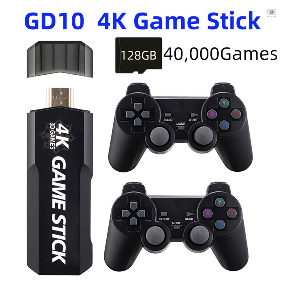 GD10 Game Stick Built-in 40000 Games 128GB 2.4G Wireless Controller HD ...