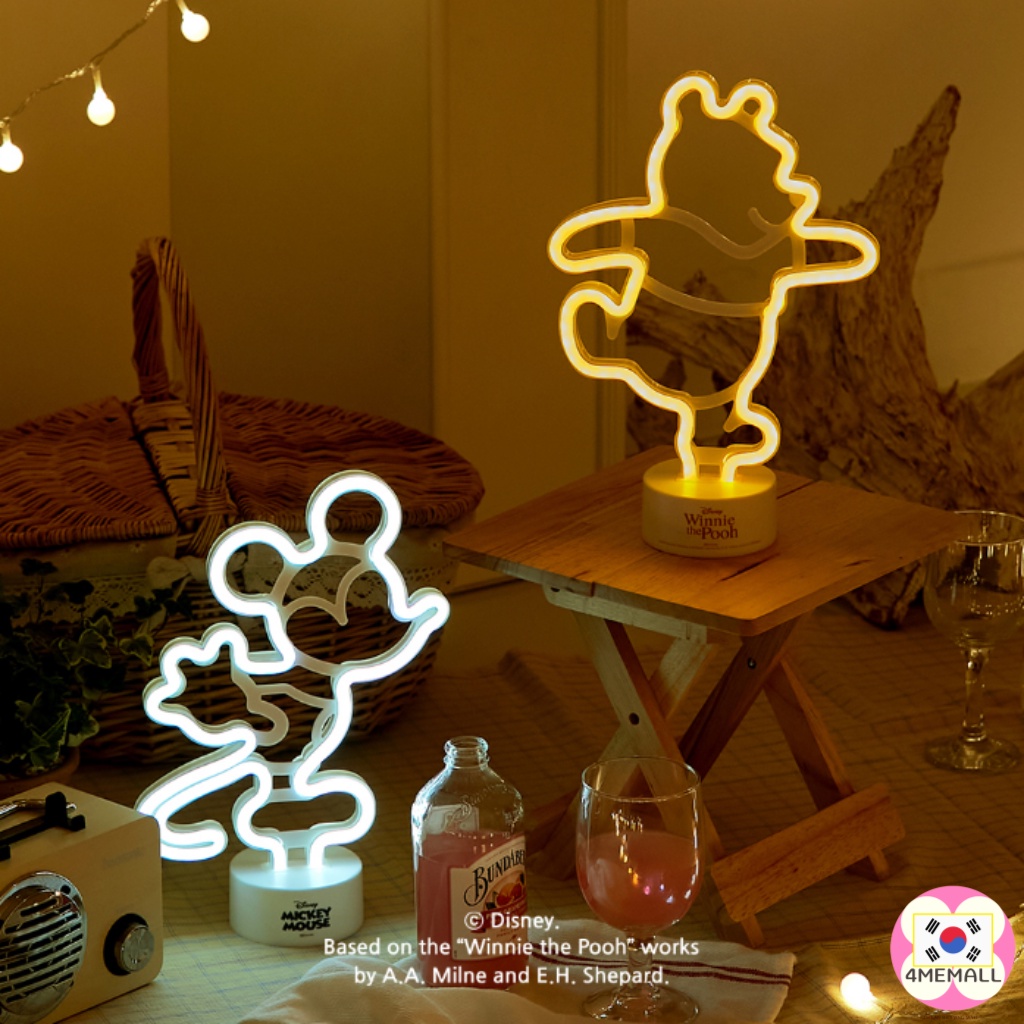 Disney Character LED Neon Mood Light Winnie the Pooh / Mickey Mouse ...