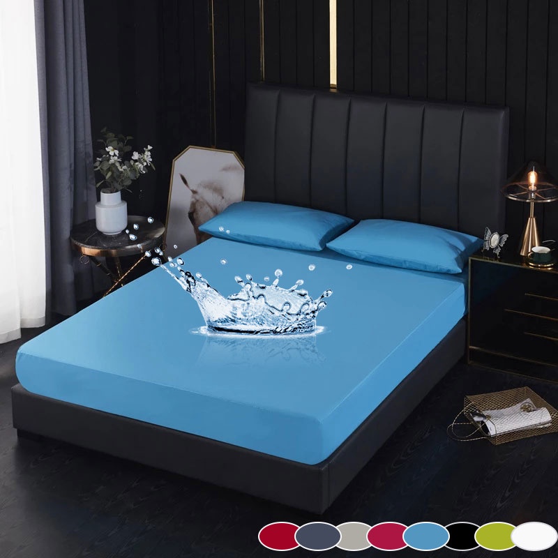 100 Waterproof Polyester Mattress Cover With Elastic Strap Single