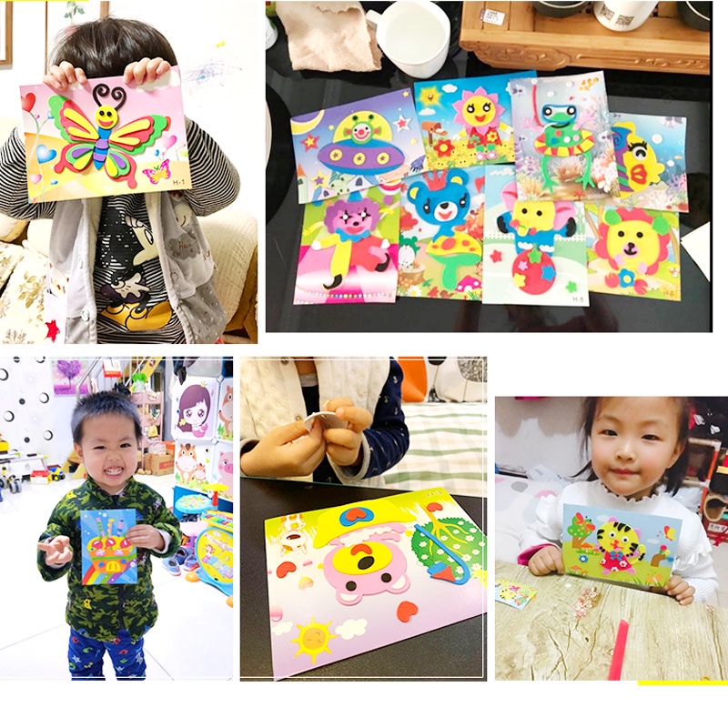 KUUQA DIY Cartoon 3D EVA Foam Sticker Puzzle Kids Art Craft Gift ...