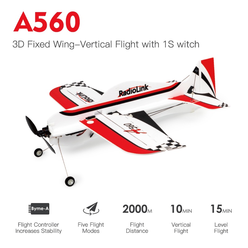 Radiolink A560 3D Fixed Wing Airplane Multiple Flight Modes Long Range
