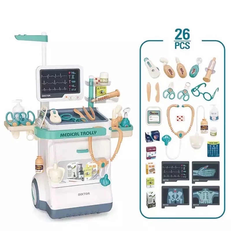 Doctor Medical Trolley Pretend play toys - Blue Elephant Ph | Shopee ...