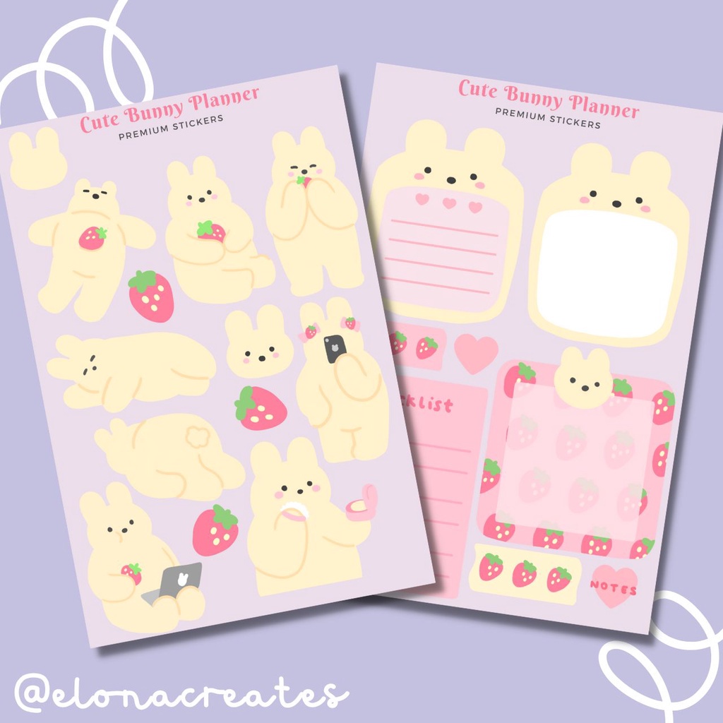 Cute Moody Bunny Planner Kit Sticker Sheet EC-1009 | Shopee Philippines
