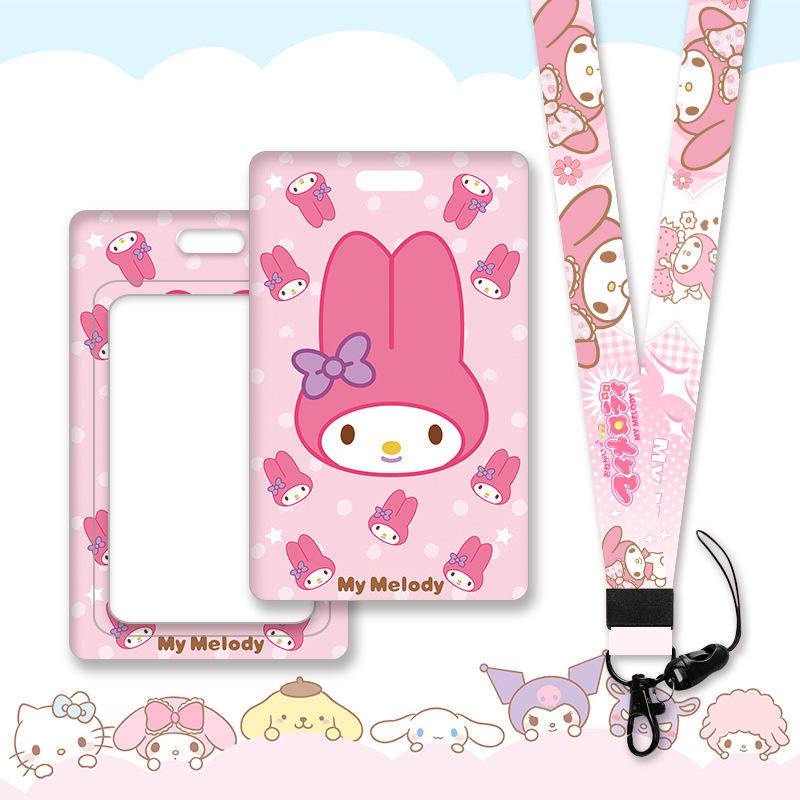 11 Styles Sanrio Cartoon lanyard card ID Badge Holder Keychain Pass Gym ...