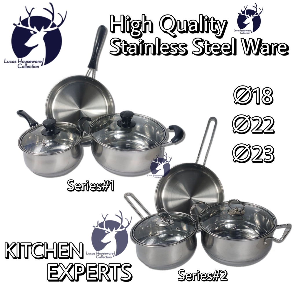 5PCS HIGH QUALITY STAINLESS STEEL COOKING WARE SET/KITCHEN EXPERTS ...