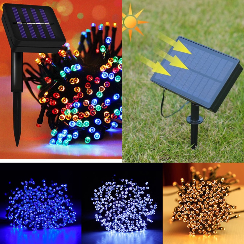 JACKEYLOVE 10M Solar 100L Led String Fairy Light Party Outdoor new year ...