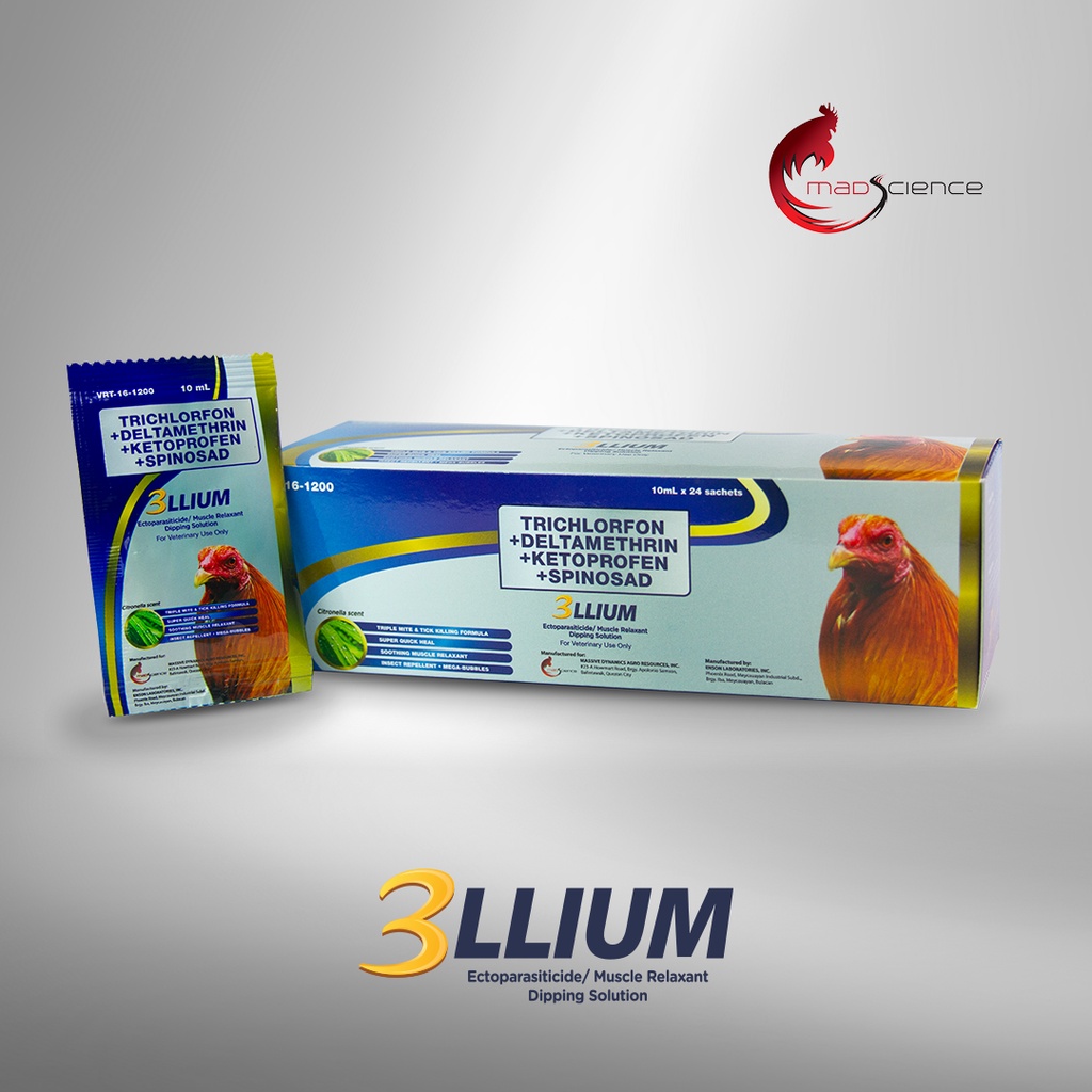 3llium Shampoo 10 mL per sachet Triple action against mites, garapata