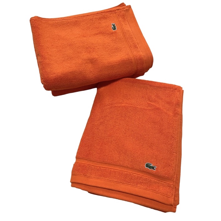 Lacoste Bath Towels Orange Set of offers 2