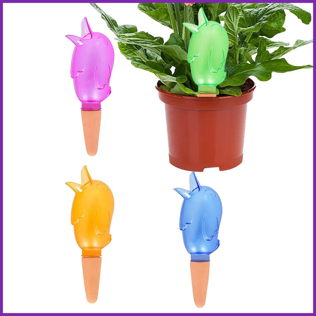 Watering Spikes 4Pcs Cute Bird Self Spike Planter Drip Watering Bird