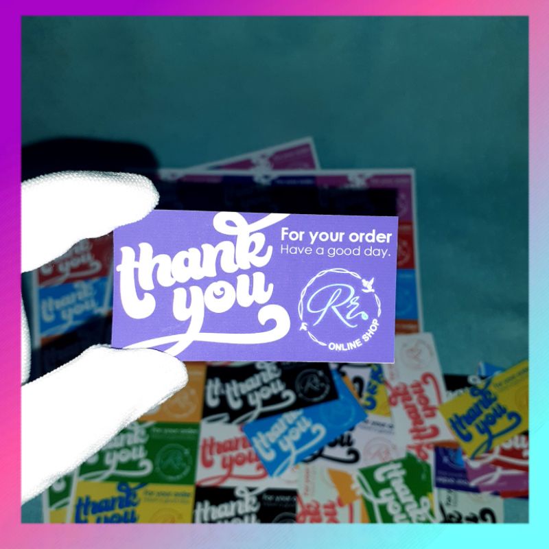 THANK YOU CARD /STICKER WITH PERSONALIZED LOGO (100pcs) Shopee Philippines