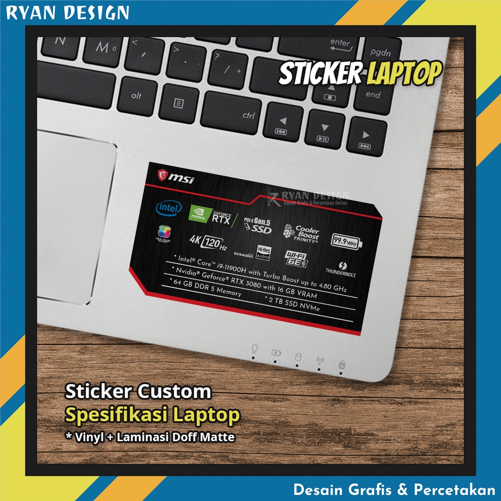 Laptop Logo Sticker Laptop Feature Specifications Sticker Nvidia RTX ...