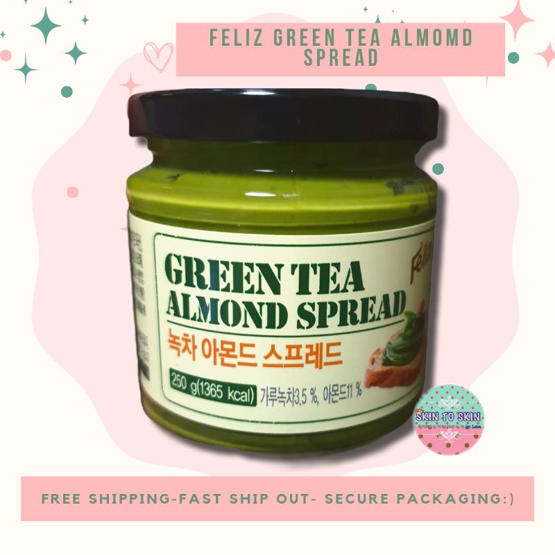 Feliz Green Tea Almond Spread 250g Korean Food Shopee Philippines 