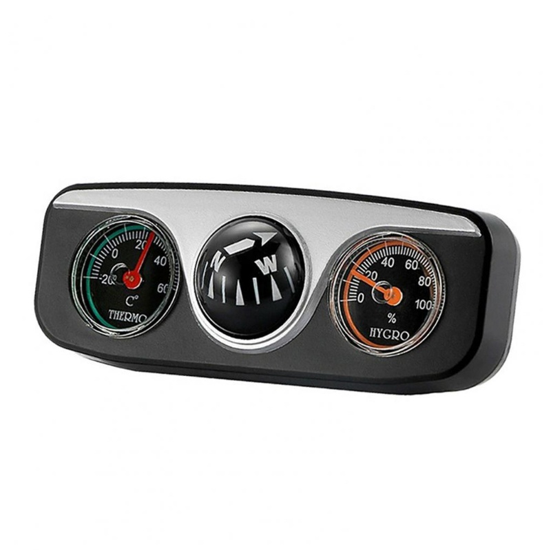 3 in 1 Compass Thermometer Hygrometer All in One Dashboard Ornaments