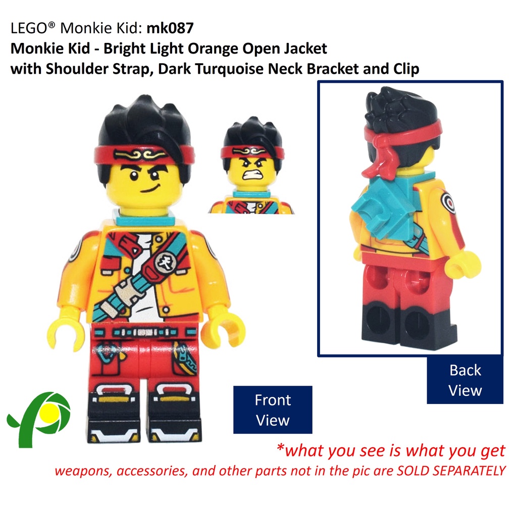 LEGO Monkie Kid Minifig mk087 with Dark Turquoise Neck Bracket and Clip ...