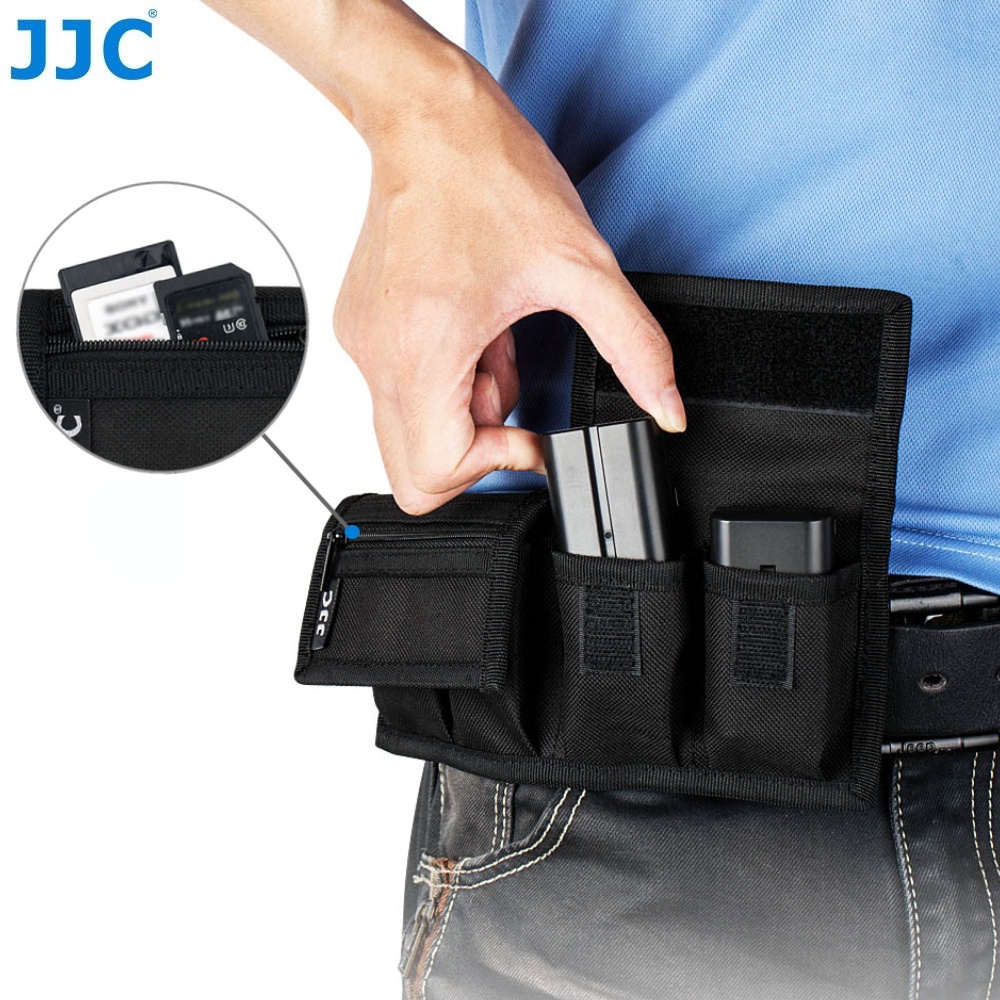JJC Camera Battery Pouch with Belt Loop Wallet Type Battery Holder