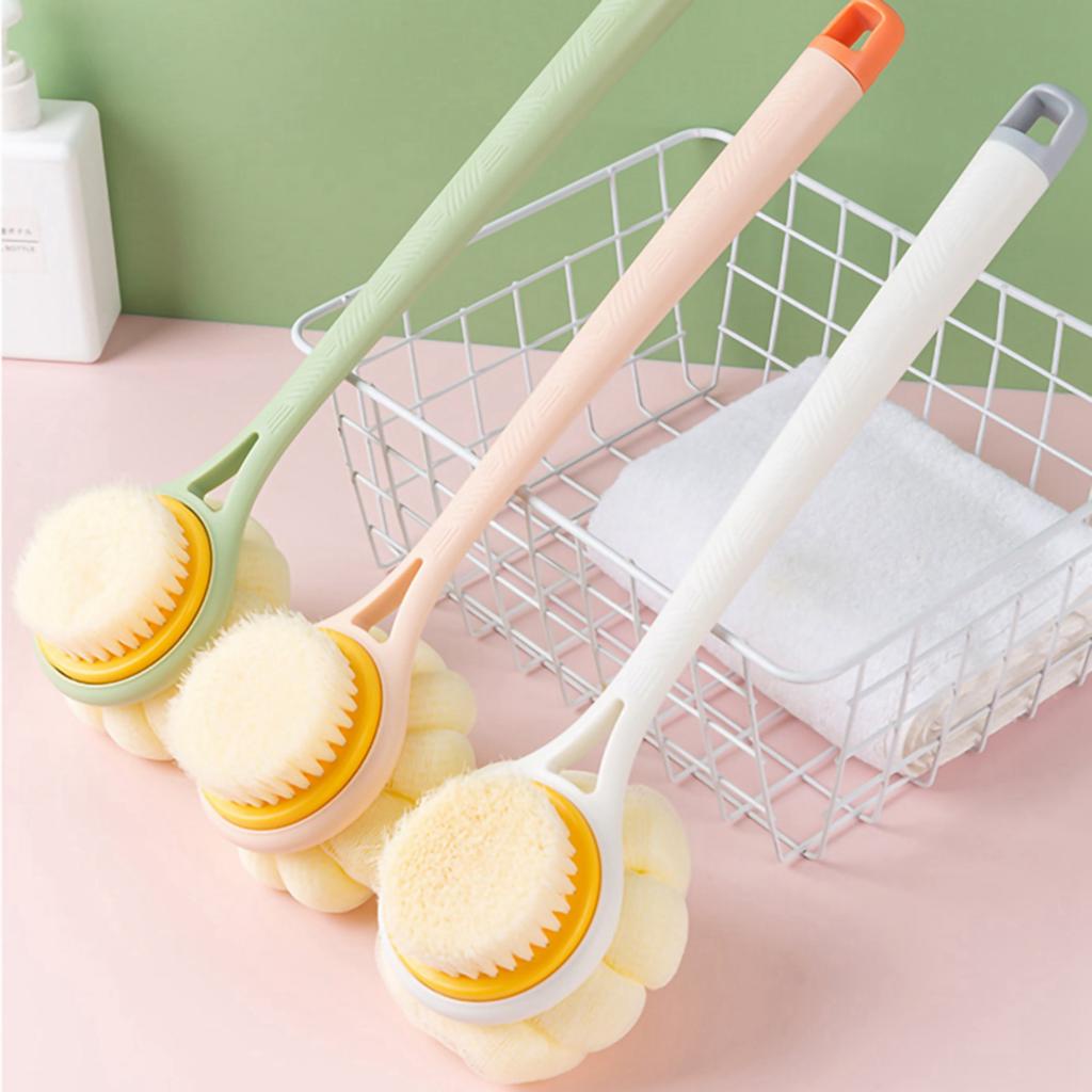 GMLShower Body Brush Dualside Long Handle Soft Back Massage Scrubber