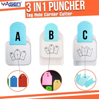 1pc 3 in 1 Tag Punch Bookmark Punch Label Punch for Scrapbooking