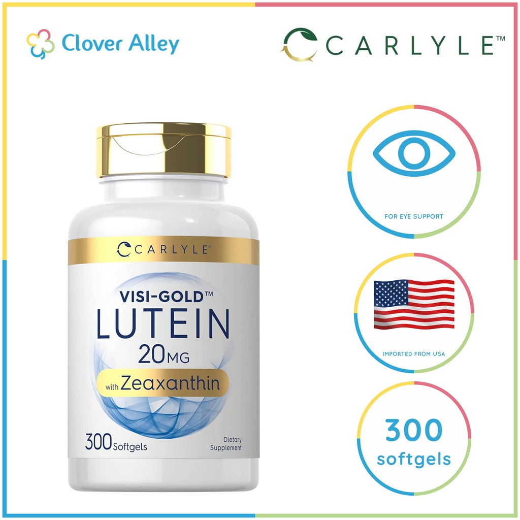 Carlyle Lutein and Zeaxanthin 20mg, 300 Softgels(05/2027 EXPRIY