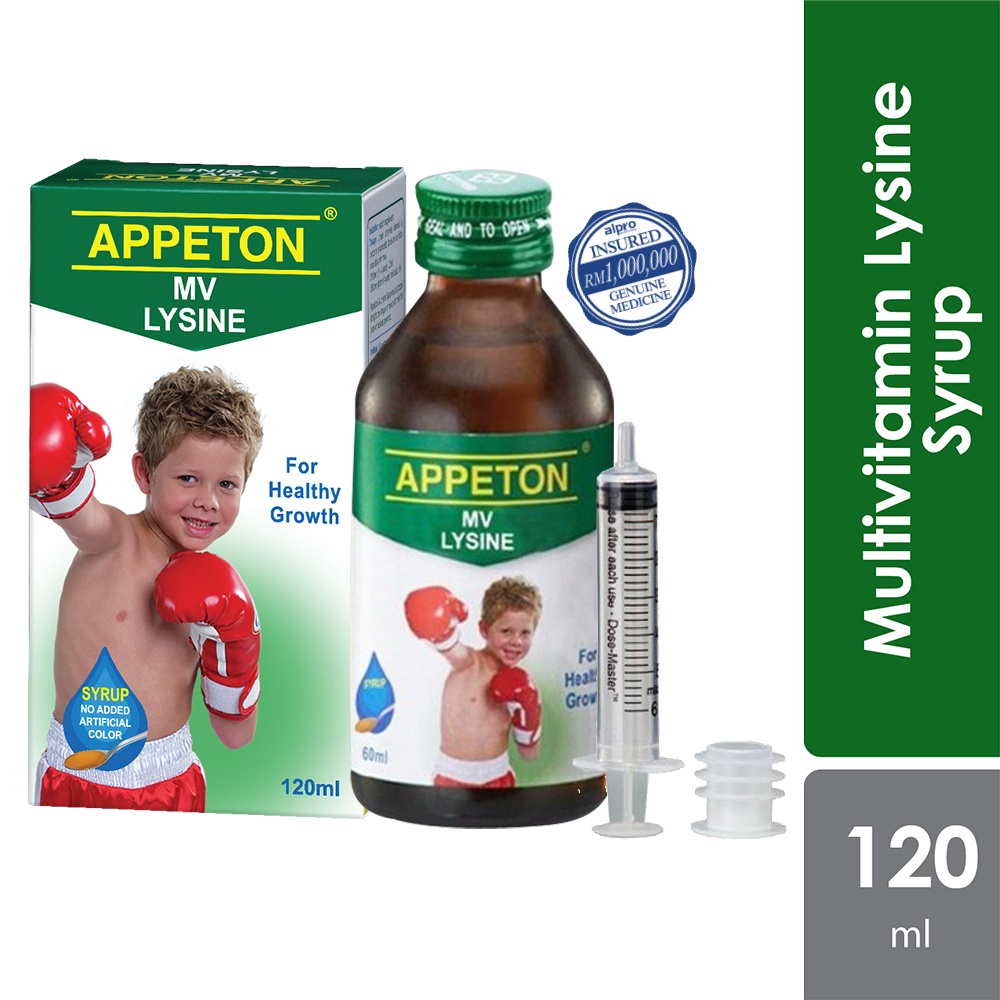 Appeton Multivitamins Lysine Syrup 120ml (Exp 08/2024) Shopee