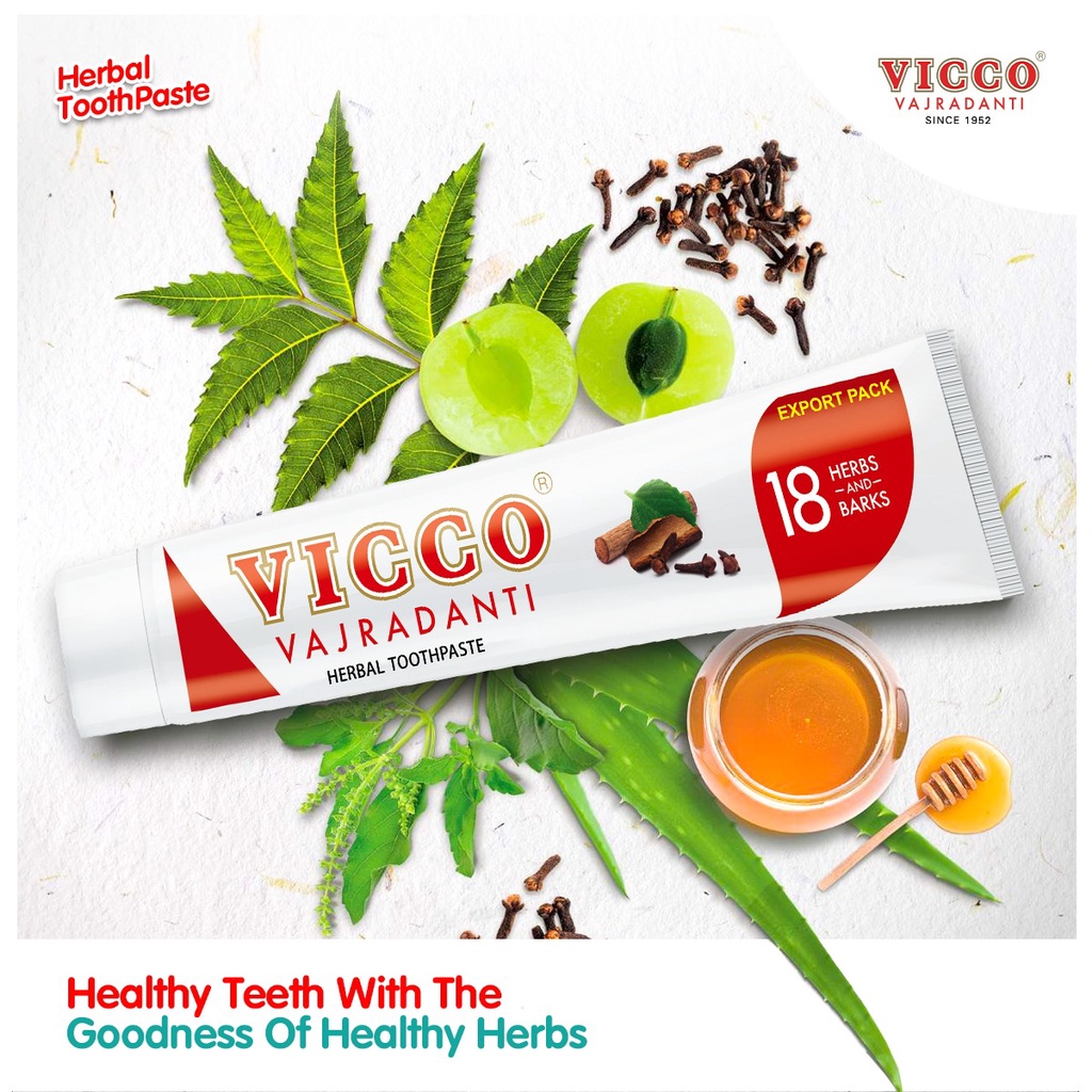 Vicco Original Herbal Toothpaste 50g, 100g and 200g (HALAL Certified