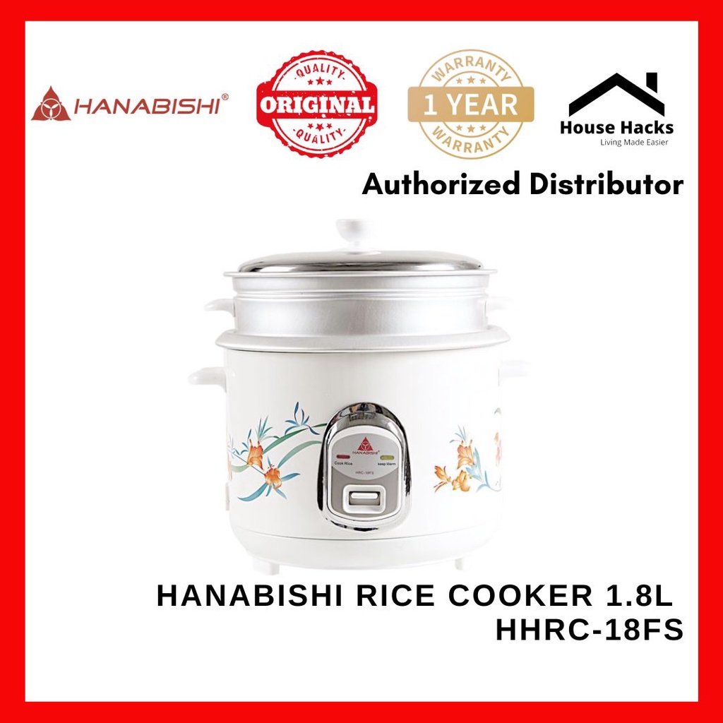 Hanabishi Rice Cooker 1.8L HHRC18FS HHRC18FS (House Hacks) Shopee