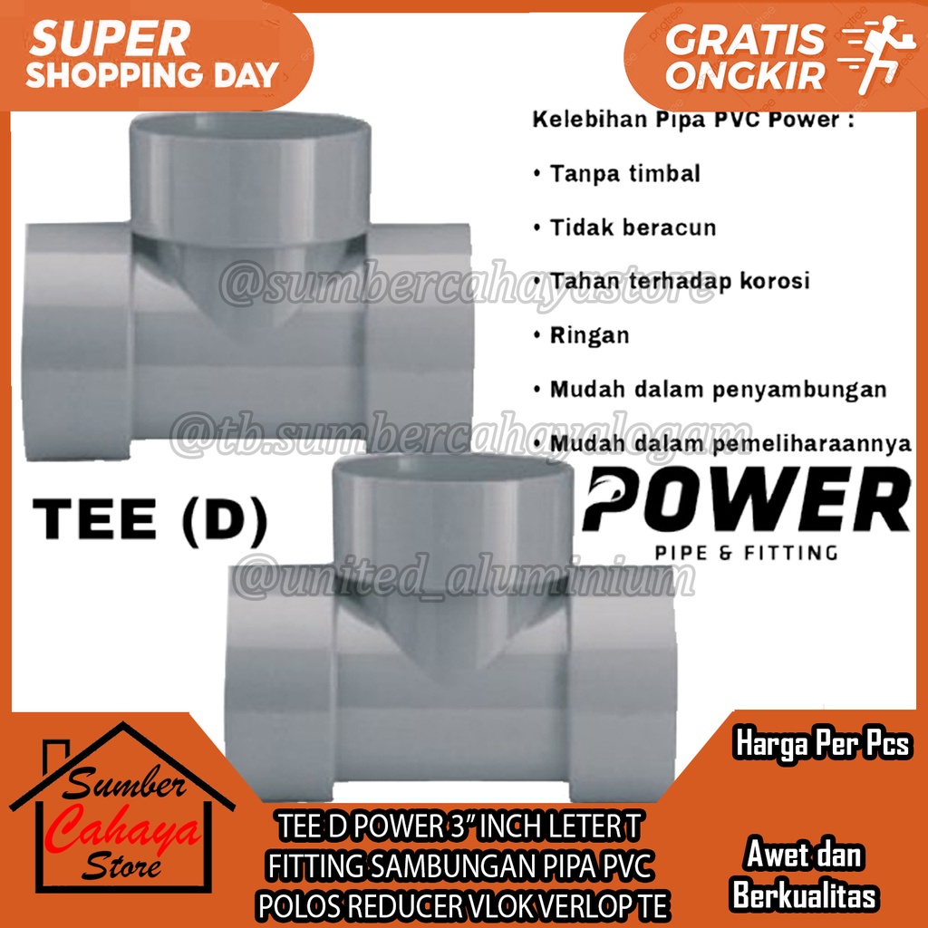 TEE D POWER LETER T 3UNT INCH FITTING CONNECTION PLAIN PVC PIPE REDUCER ...